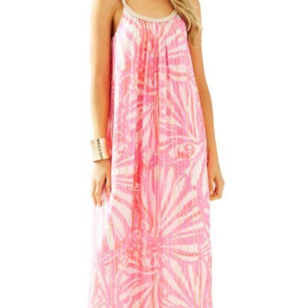 Lilly Pulitzer Sienna Maxi Pink Pout Shimmy Shimmy