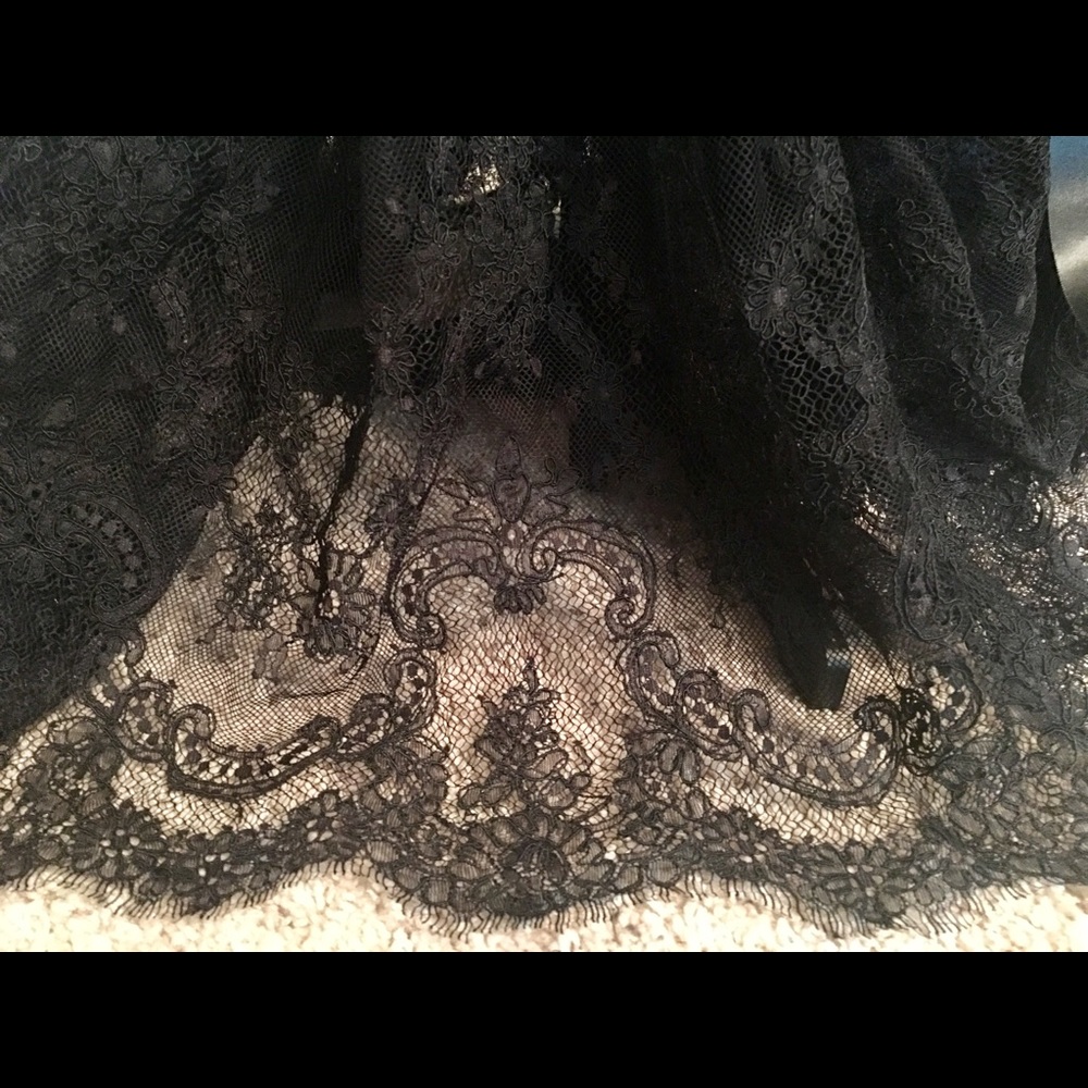 Custom Couture French Chantilly Lace Gown Robe - Picture 2 of 4