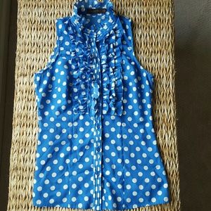 Polka dot blouse. Button down.