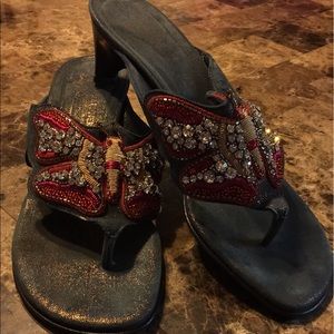 Sandal with small heel multi color