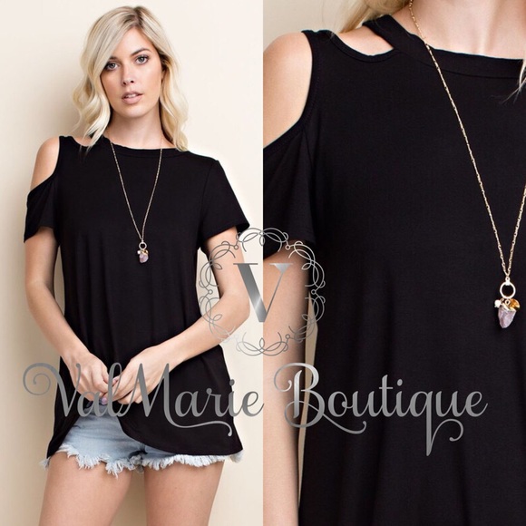 🌹SZ S LAST 1- BAMBOO PREMIUM COLD SHOULDER TOP - Picture 4 of 5