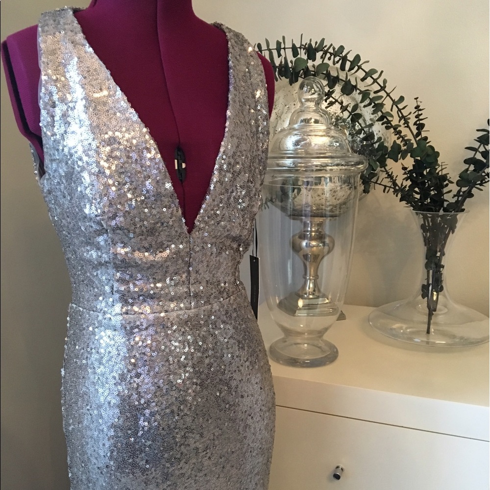 Stunning Lulus Silver Sequin Maxi