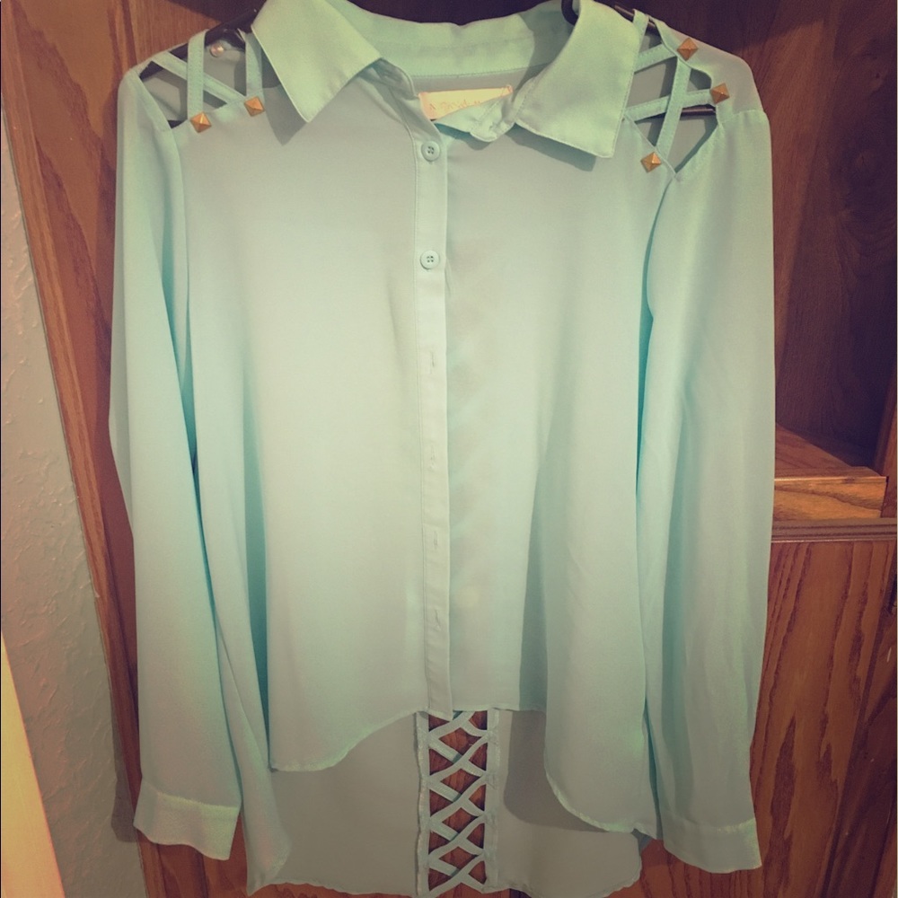 Long sleeve blue shirt