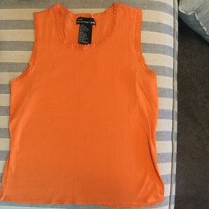 Orange Ribbed Tank Top
