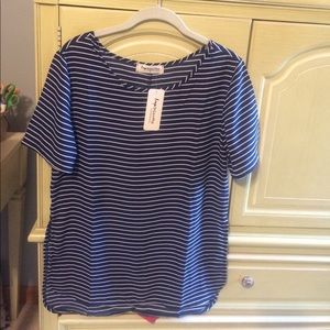 Blue and white striped shirt