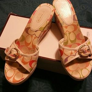 Coach Signature Wedges Multi color