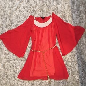 Coral flowy dress