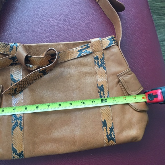 Berger Italian Leather & Snakeskin Shoulder Bag NWOT - Picture 4 of 7