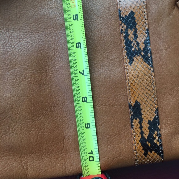 Berger Italian Leather & Snakeskin Shoulder Bag NWOT - Picture 5 of 7