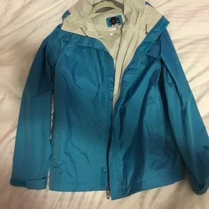 Blue Patagonia women's rain jacket