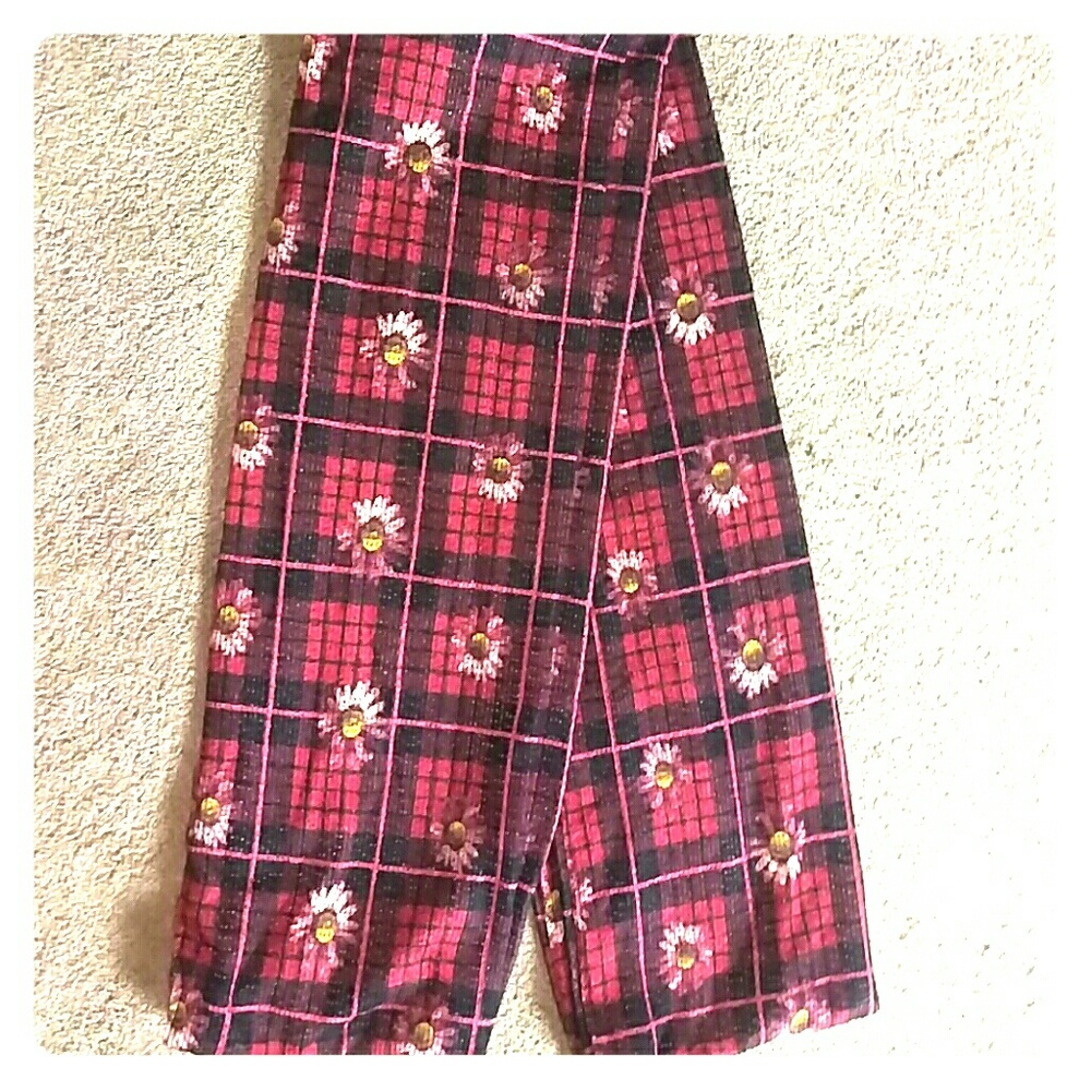 Plaid Floral Loop Scarf