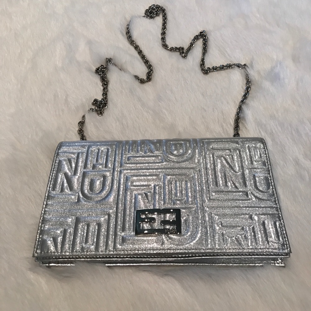 Fendi silver wallet on a chain. - Picture 2 of 8