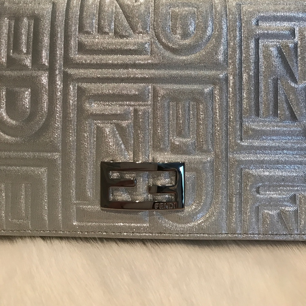 Fendi silver wallet on a chain. - Picture 3 of 8