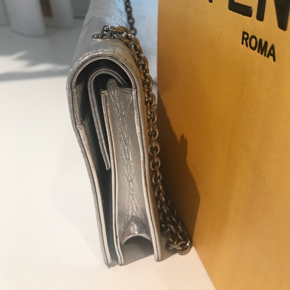 Fendi silver wallet on a chain. - Picture 7 of 8