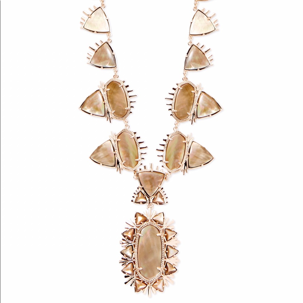 Kendra Scott Havana Necklace Gold Brown MOP