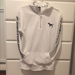 PINK victoria's secret white half zip