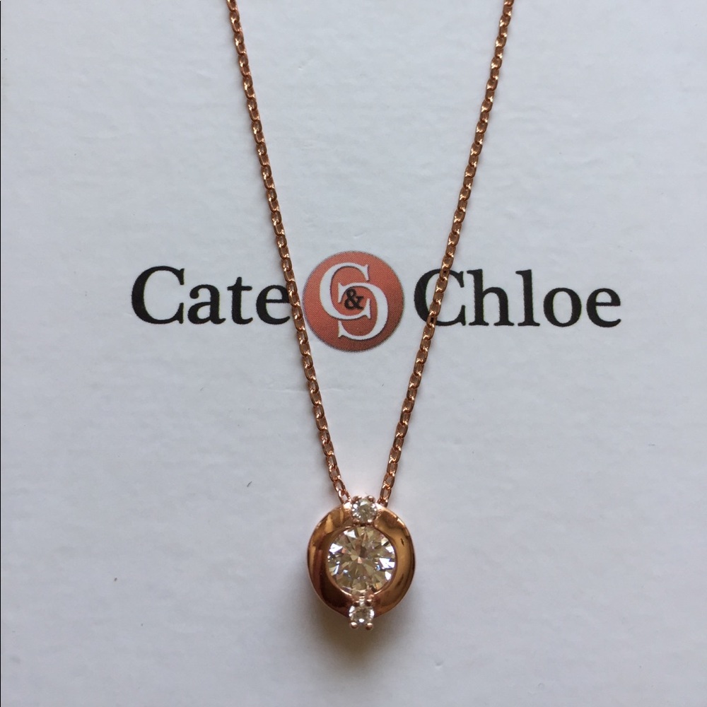 Cate & Chloe 18k Rose Gold Swarovski Necklace