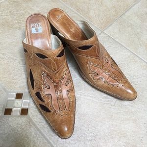 Gorgeous Frye mules, size 9.5
