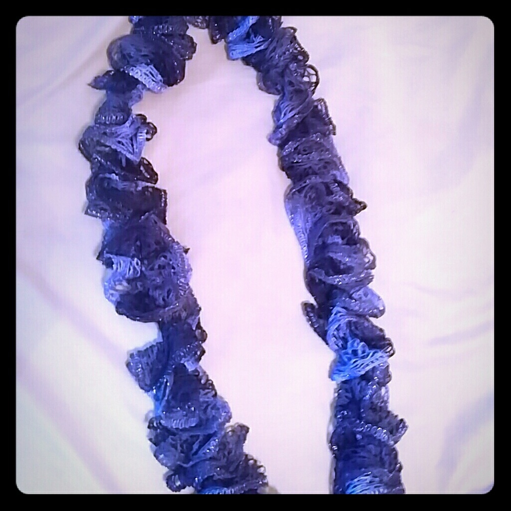 Blue Sparkly Ruffle Scarf
