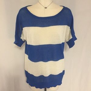 Ann Taylor Loft Blue & white striped sweater/shirt