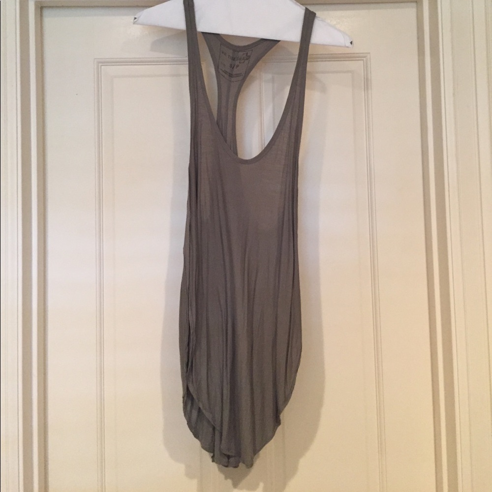 Green Free People racerback top