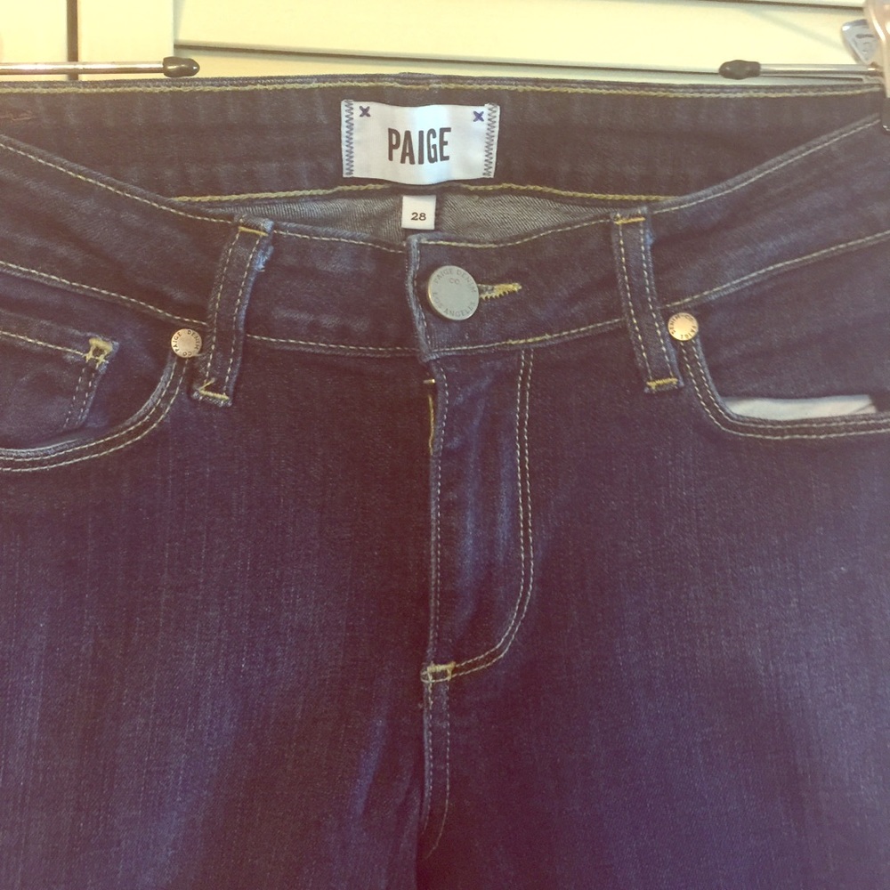 Paige Skyline Ankle Peg Jeans, Size 28