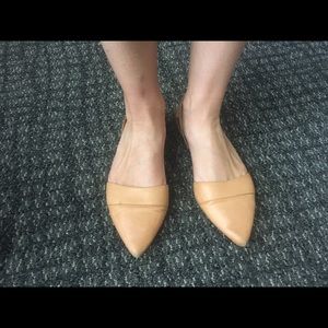 Madewell tan leather d'orsay flats