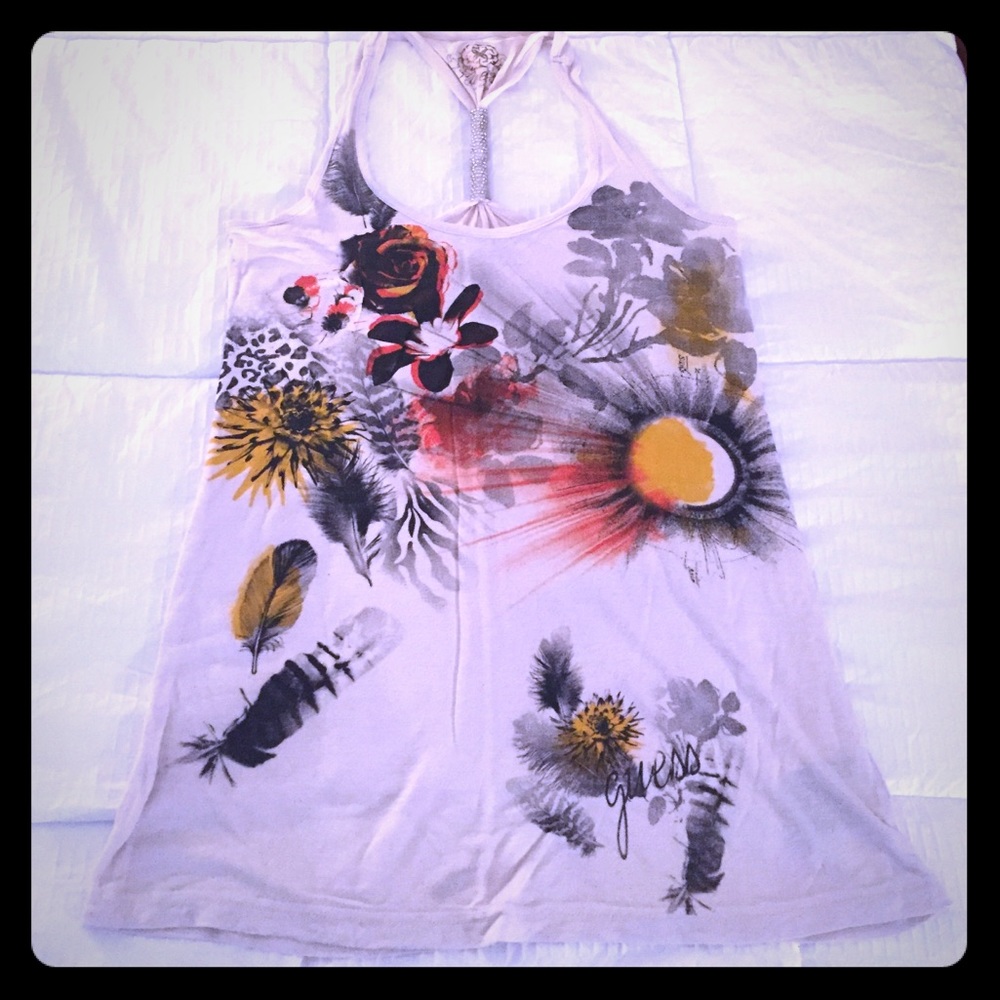 Guess sunset tank with beaded detail