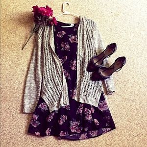 GRAY ARIZONA Knitted Cardigan With Hood