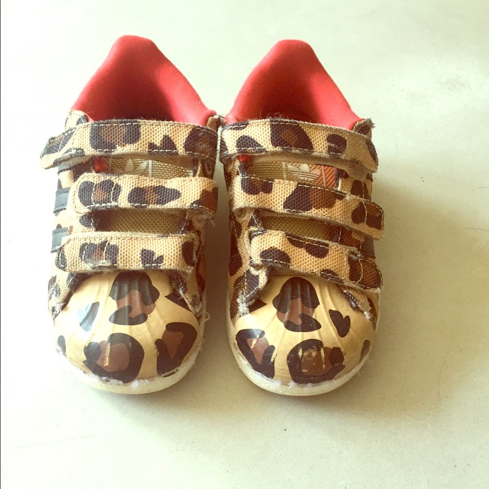 Adidas leopard print sneaks