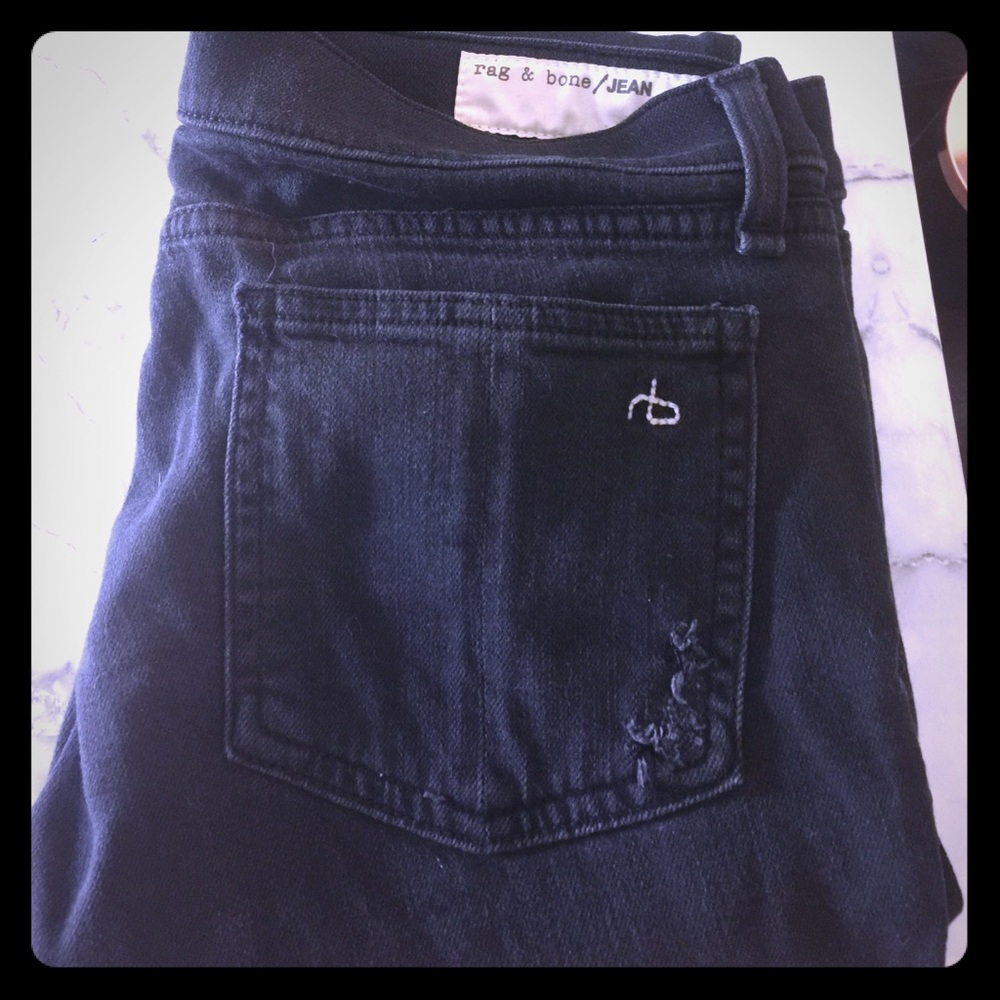 Rag & Bone (Night Wash) distressed Skinny Jeans