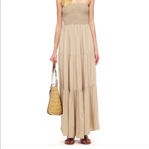 Michael Kors Strapless Smocked Maxi dress