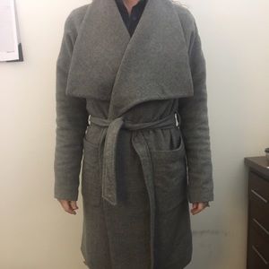 Madewell Delancy blanket wrap coat in grey