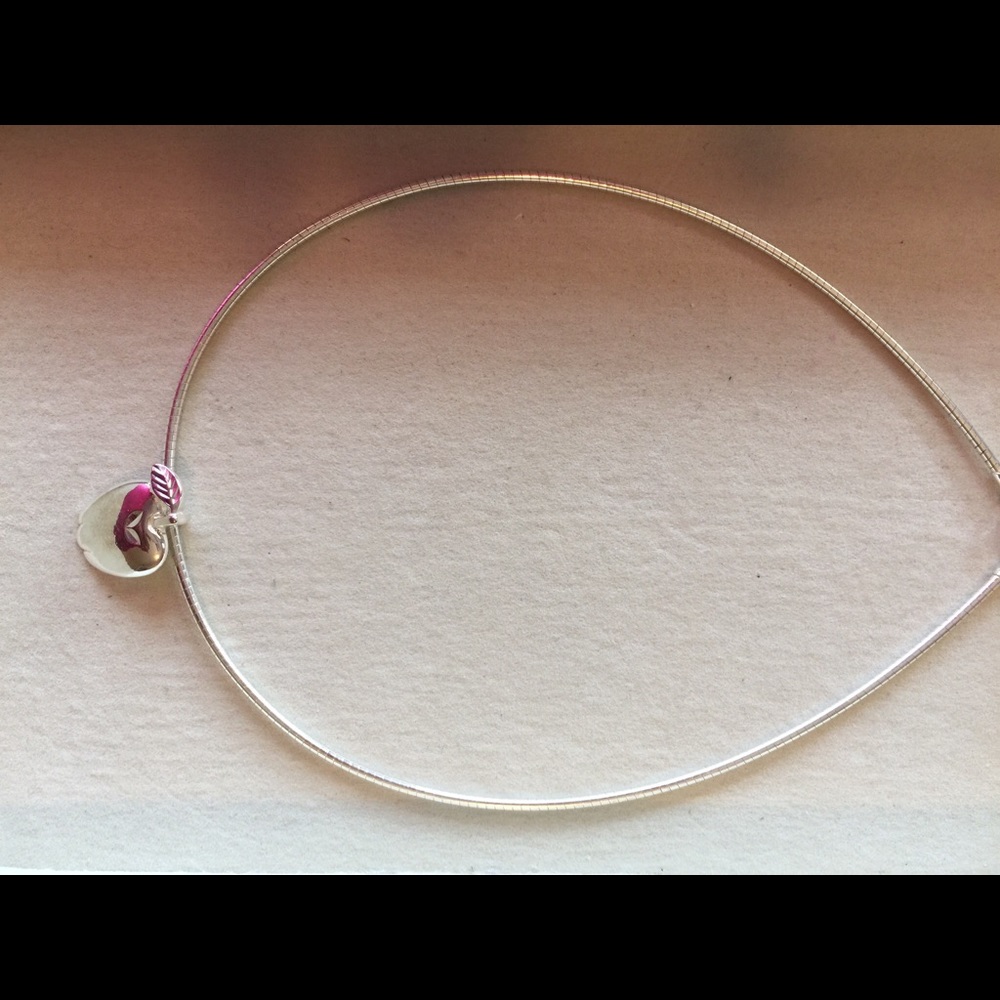 Sterling Silver neck wire w/apple charm! REDUCED