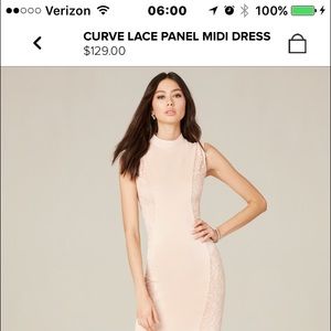 Bebe Pink (blush) Midi Dress - only worn once!