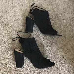 Peep toe booties