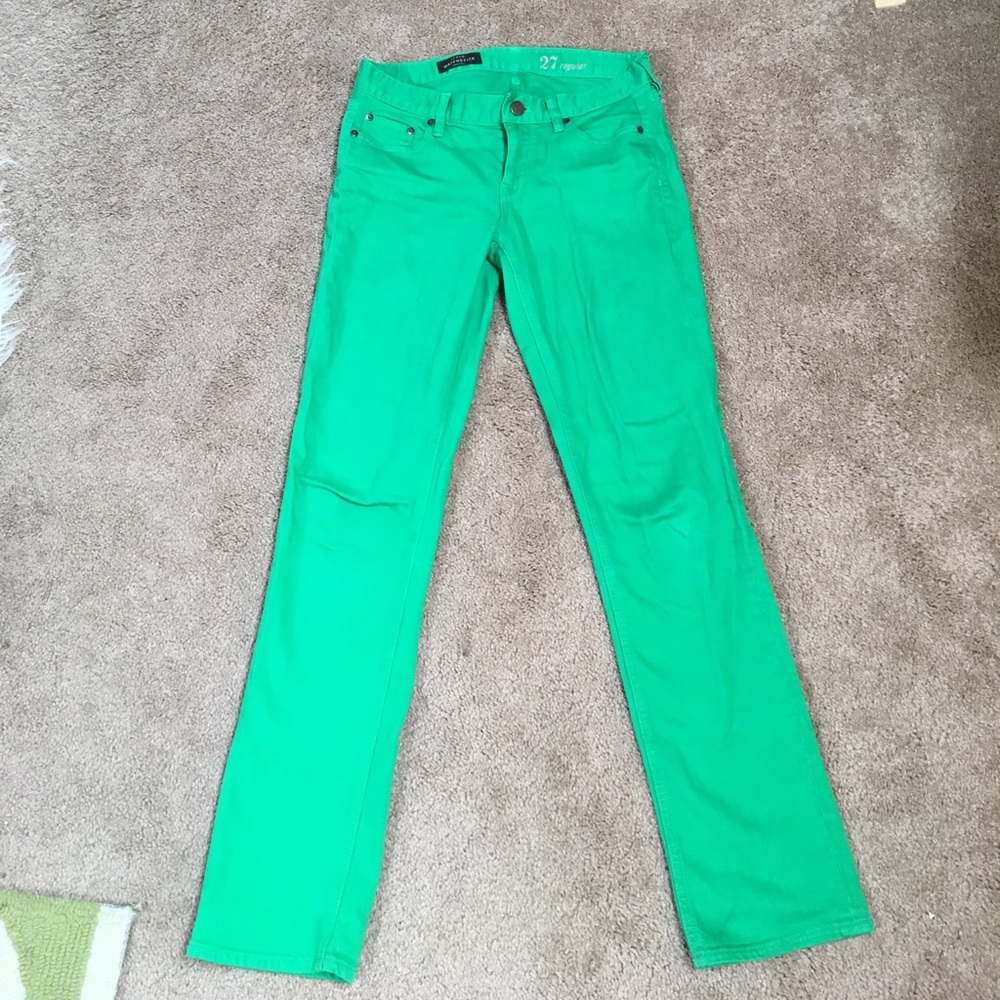 Green Straight leg J. Crew pants.