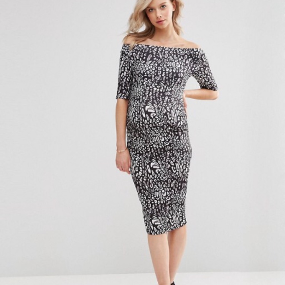 Asos  off the shoulder maternity dress