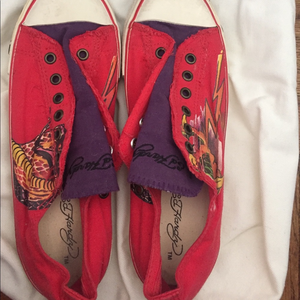 HP Ed Hardy Converse slip-on Sneakers size 9