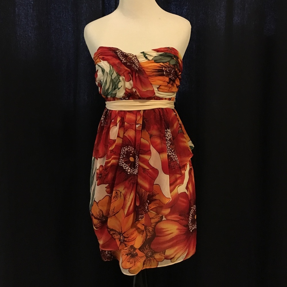 Arden B. Floral Strapless Dress