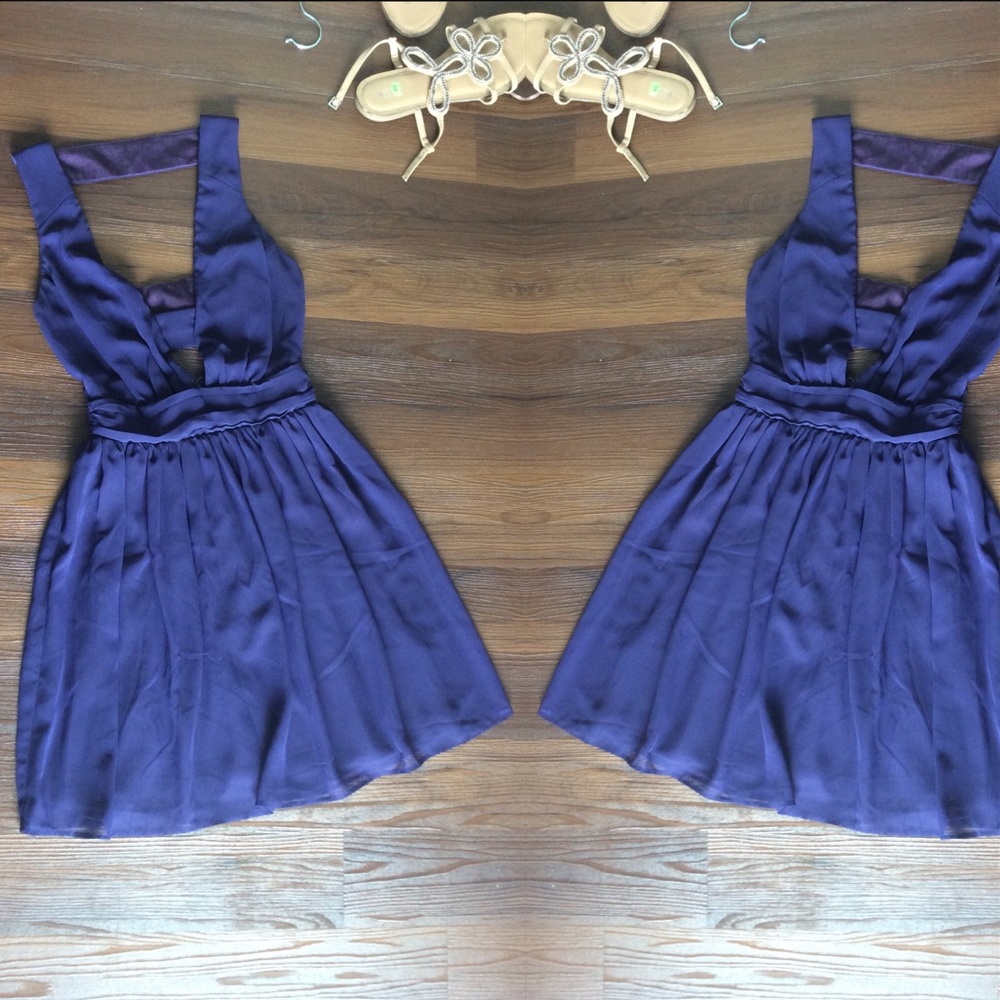 Purple ASOS Deep V Dress