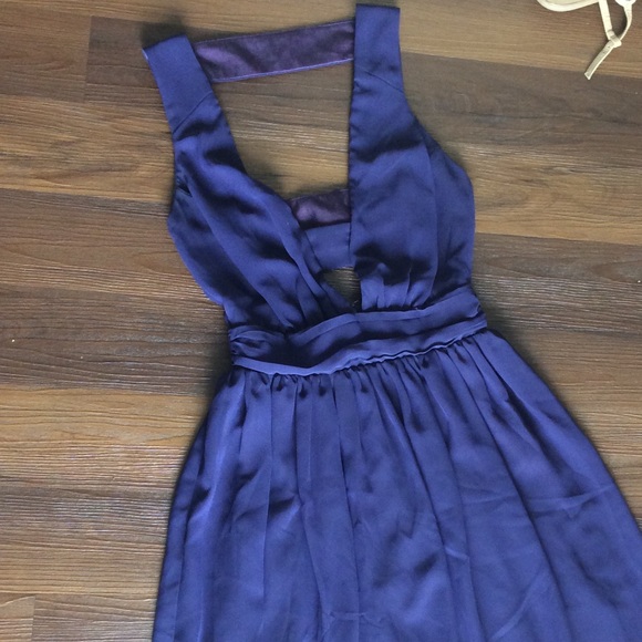 Purple ASOS Deep V Dress - Picture 2 of 8