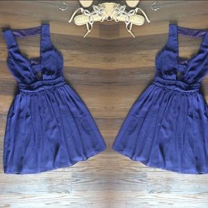 Purple ASOS Deep V Dress