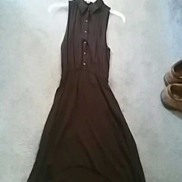 Forever 21 Black Hi-low Button Up Dress - Picture 1 of 2