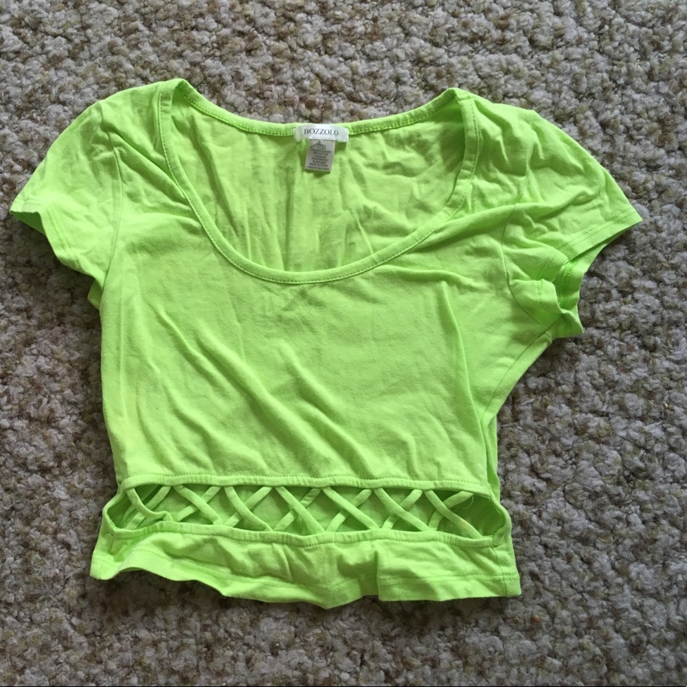 Size small neon green crop top