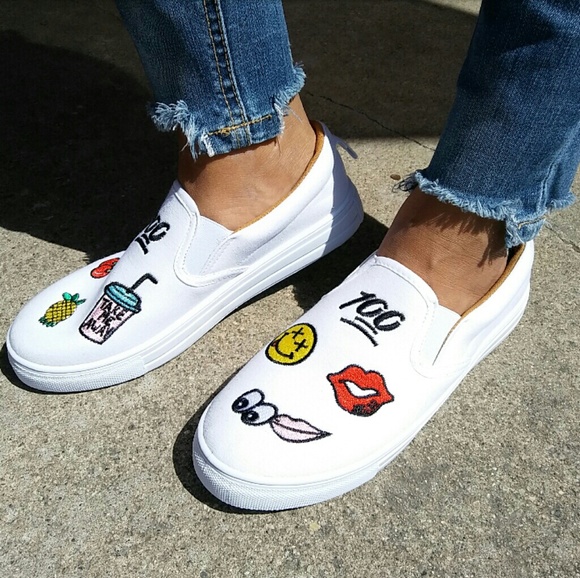 //The Iggy// White patch work Sneakers - Picture 3 of 4