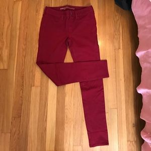 Red American Eagle Jeggings