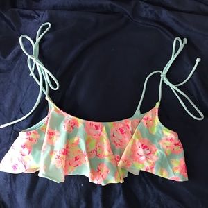 victoria secret pink flounce tie bathing sit top