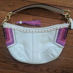 White leather Coach bag