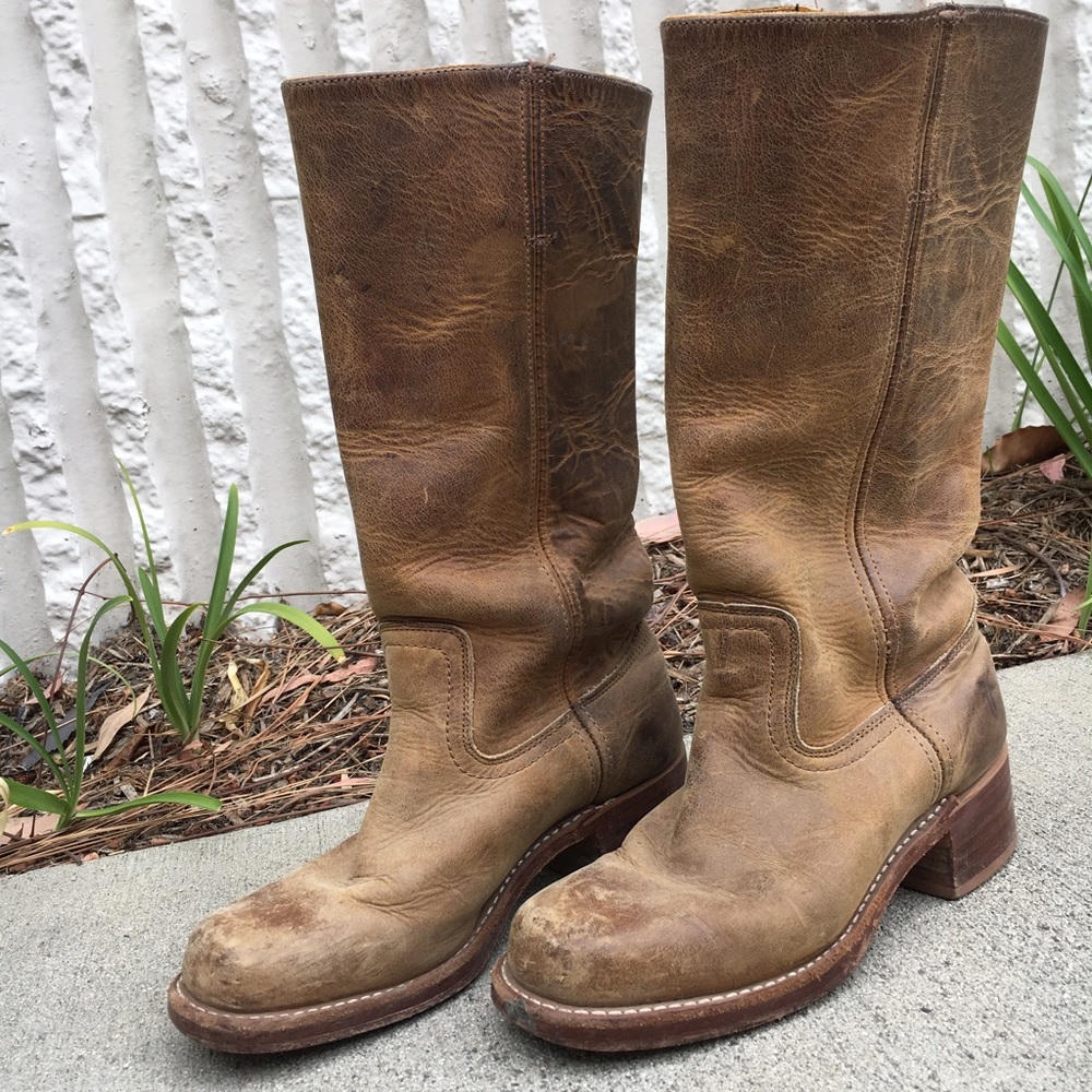 Distressed Frye Leather Boots